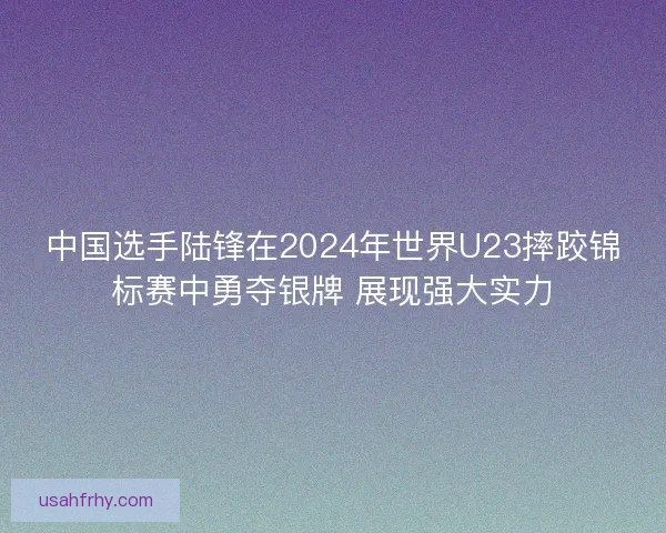 中国选手陆锋在2024年世界U23摔跤锦标赛中勇夺银牌 展现强大实力